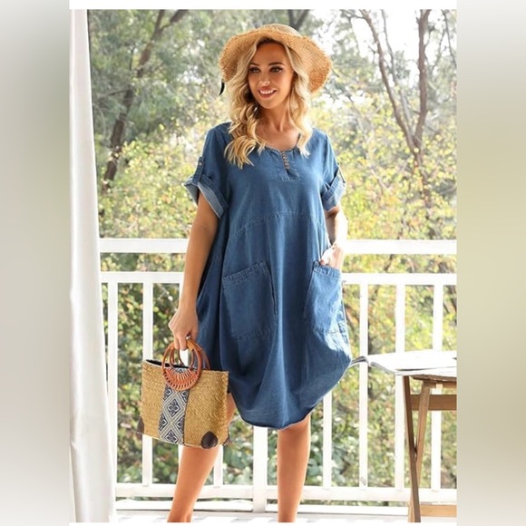 Amazon Blue Denim Tunic Dress - Picture 11 of 16